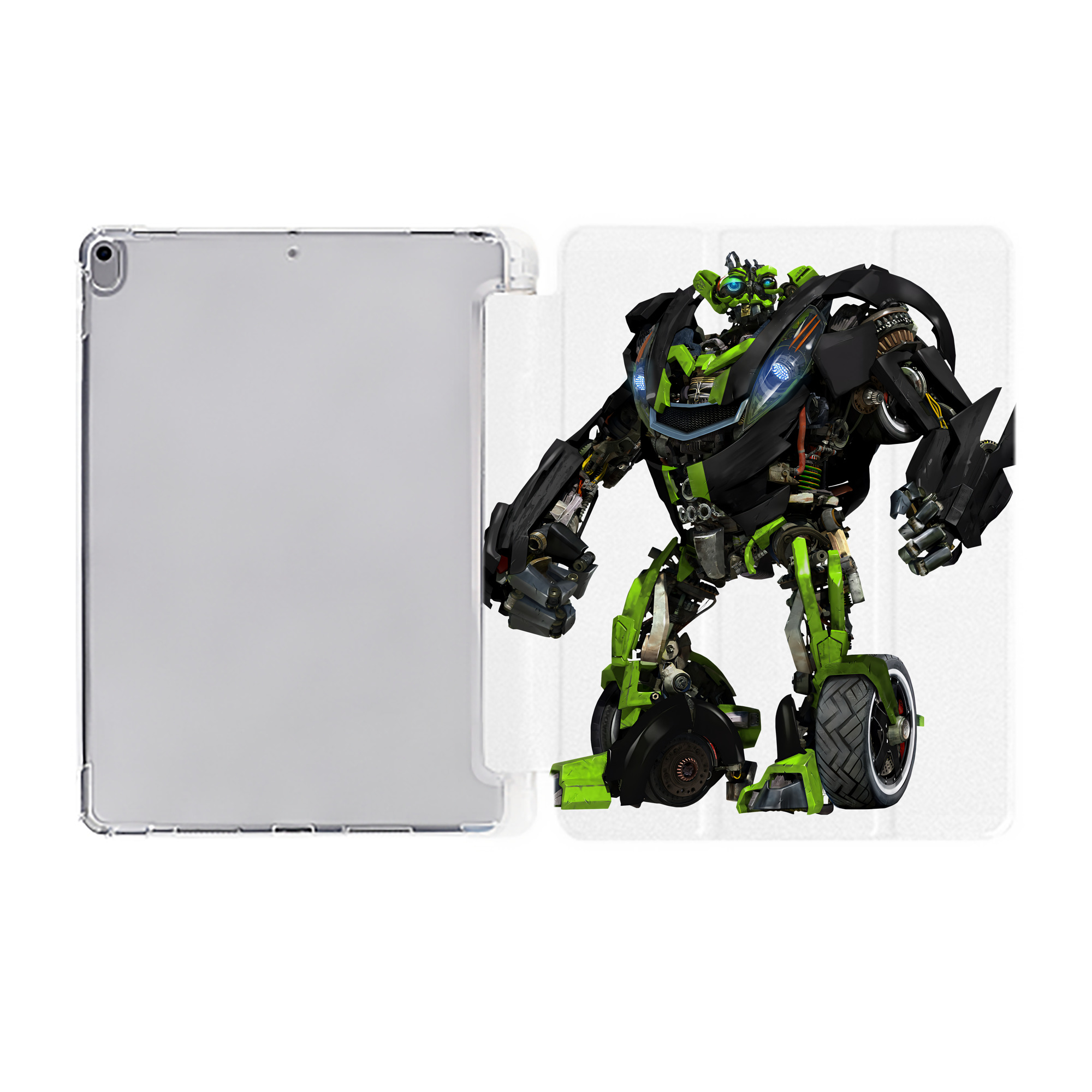 （画像用） Transformers トランスフォーマー IPad ケース ペン収納付き 三つ折りスタンド PUレザー×シリコン 対応機種9.5/10.5/10.9インチ